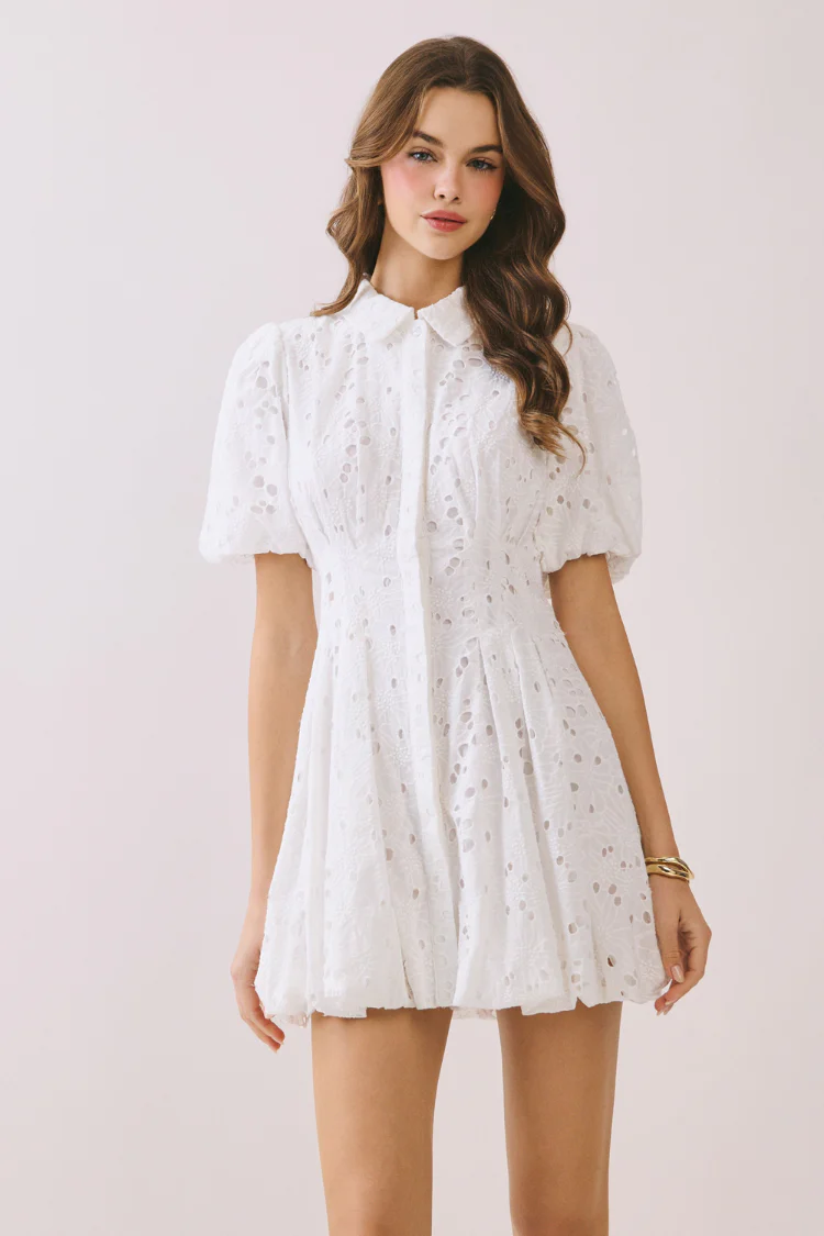 Sweetest Sunday White Eyelet Dress - Image 3
