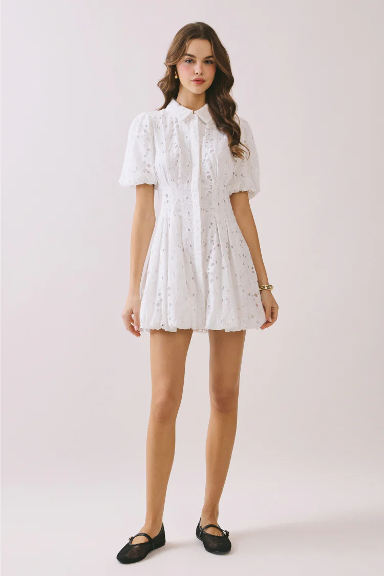 Sweetest Sunday White Eyelet Dress - Image 4