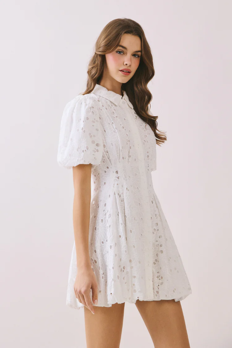 Sweetest Sunday White Eyelet Dress - Image 5