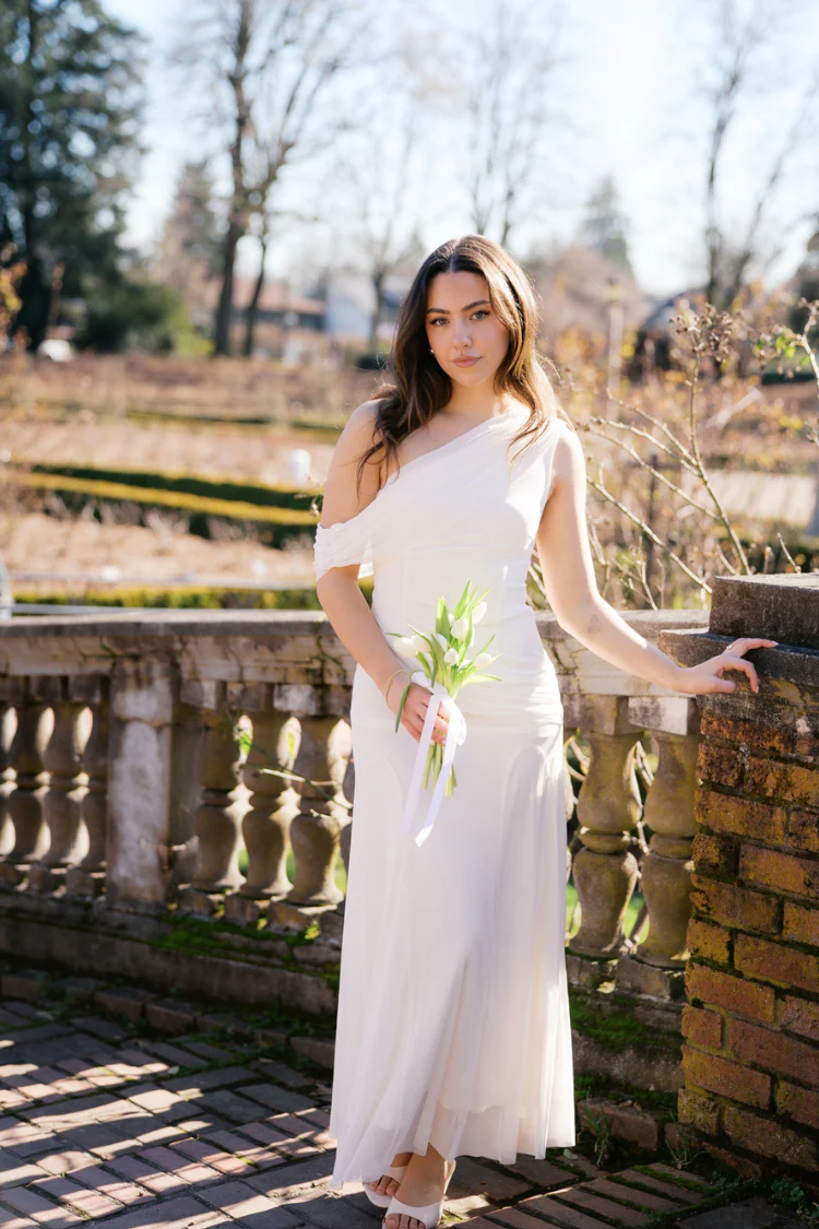 Thalia Draped Maxi Dress - Ivory - Image 4