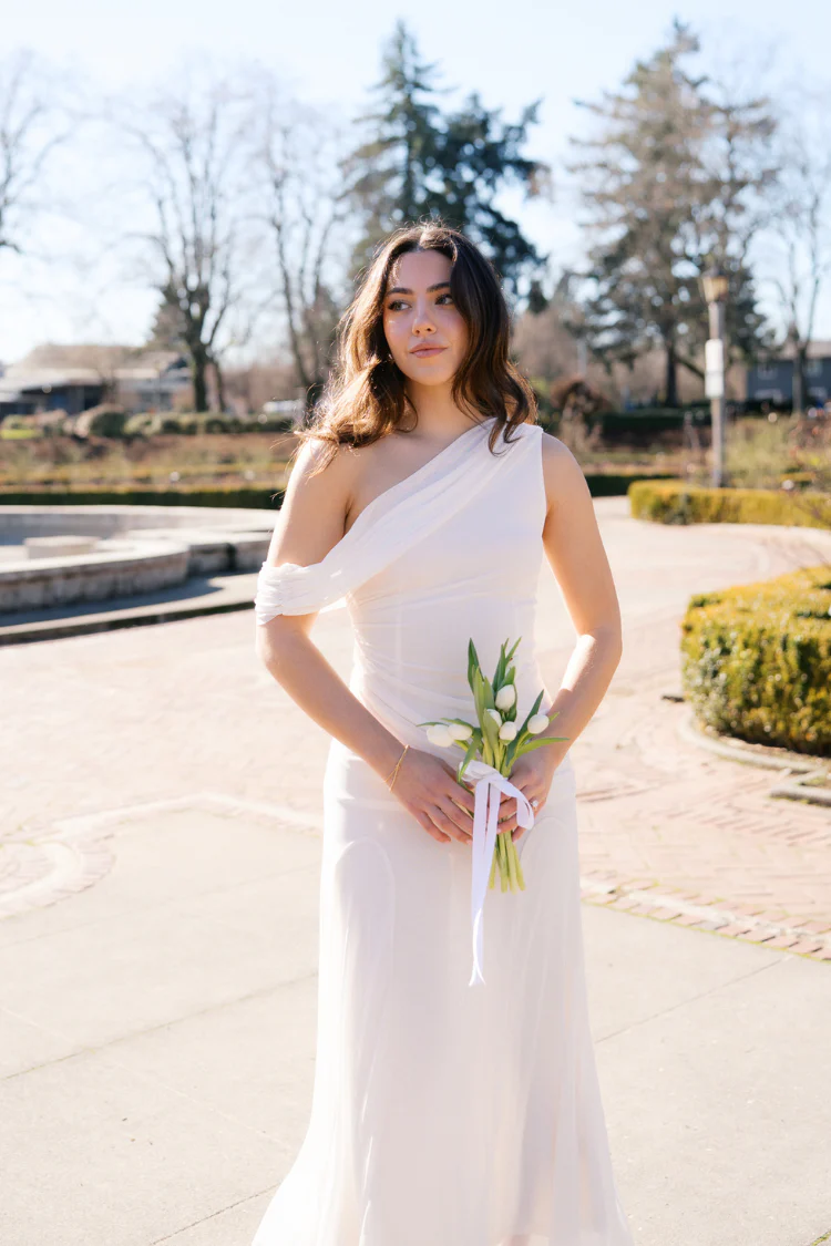Thalia Draped Maxi Dress - Ivory - Image 5