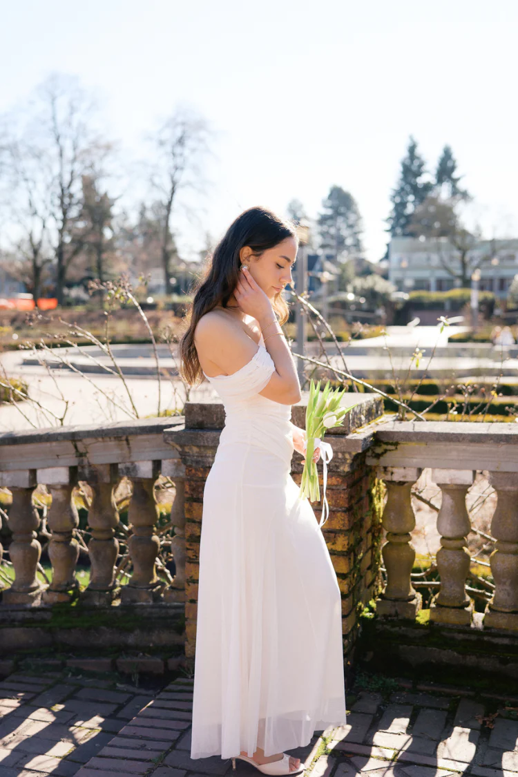 Thalia Draped Maxi Dress - Ivory - Image 6