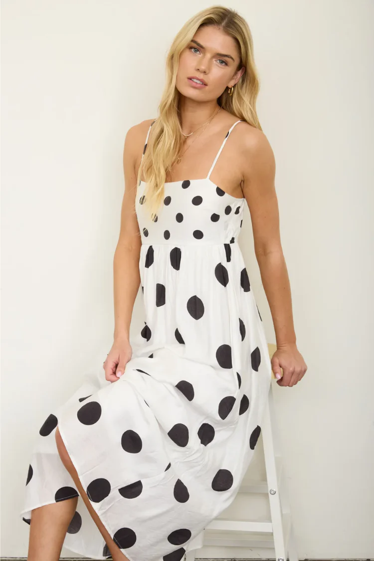The Palm Court Polka Dot Midi Dress - Image 5