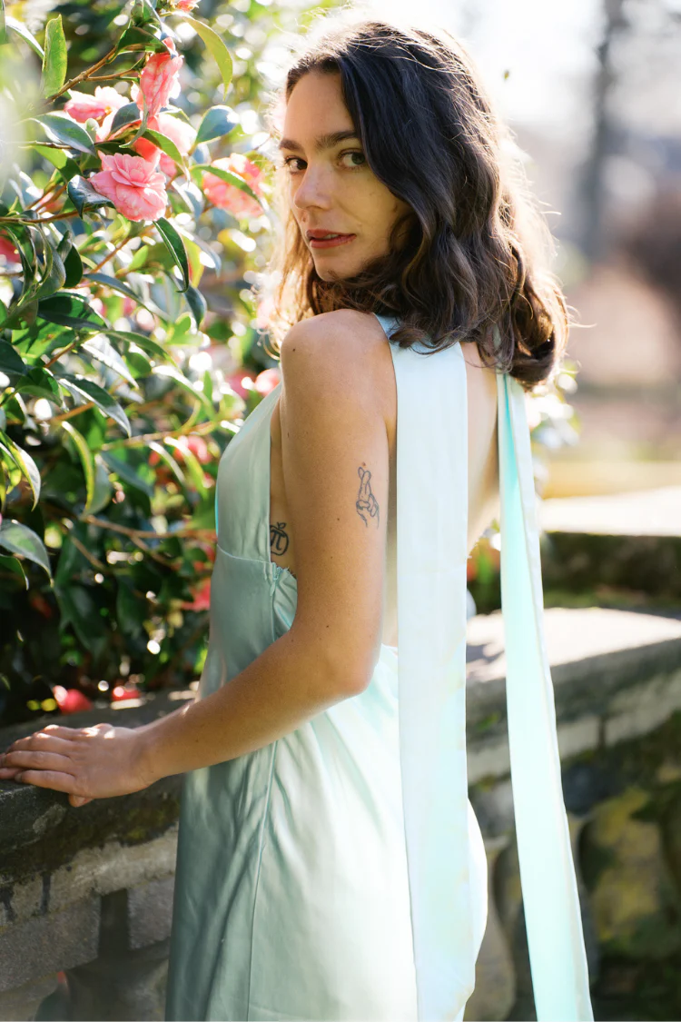 Tiffany Blue Halter Maxi Dress - Image 3