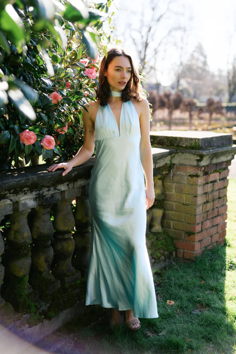 Tiffany Blue Halter Maxi Dress - Image 4