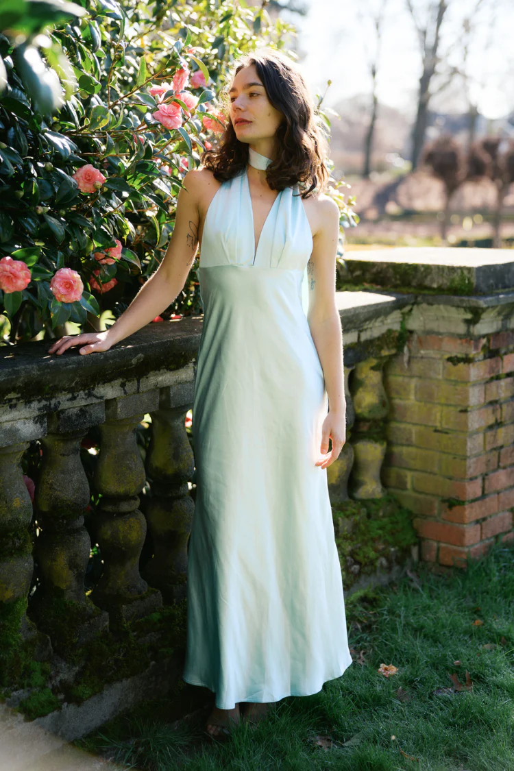 Tiffany Blue Halter Maxi Dress - Image 6
