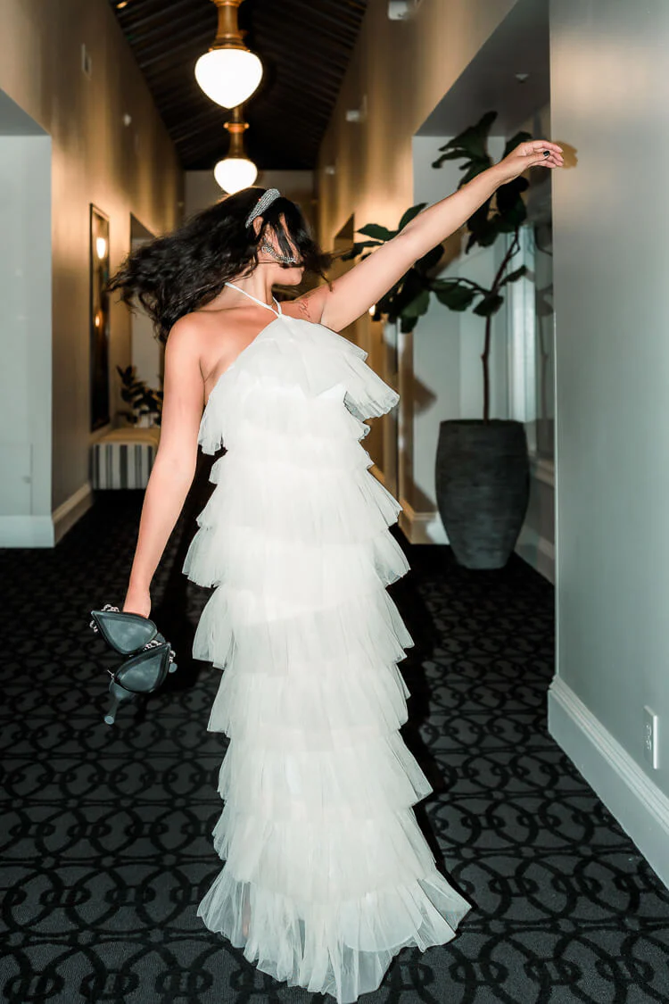 Tremmezina Tulle Halter Maxi - White - Image 6