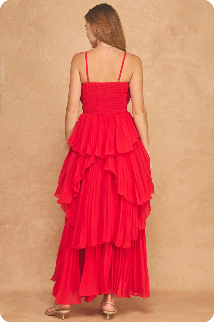 Valencia Pleated Ruffle Maxi Dress - Image 4