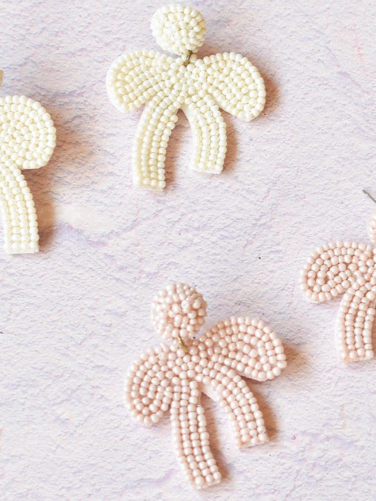 Valentina Beaded Bow Earrings - Image 3