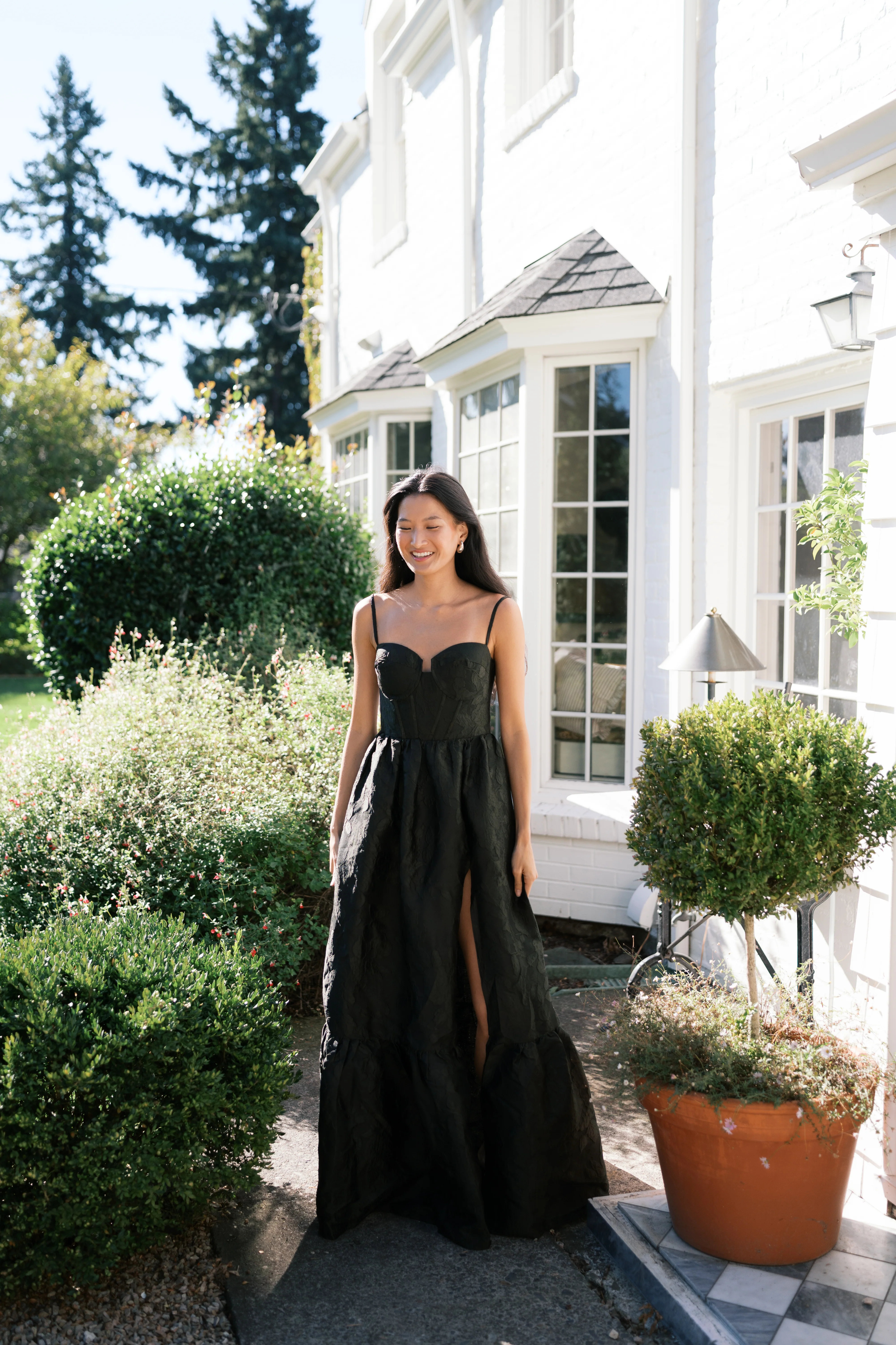 Victoria Brocade Maxi Dress - Olive Green - Image 5