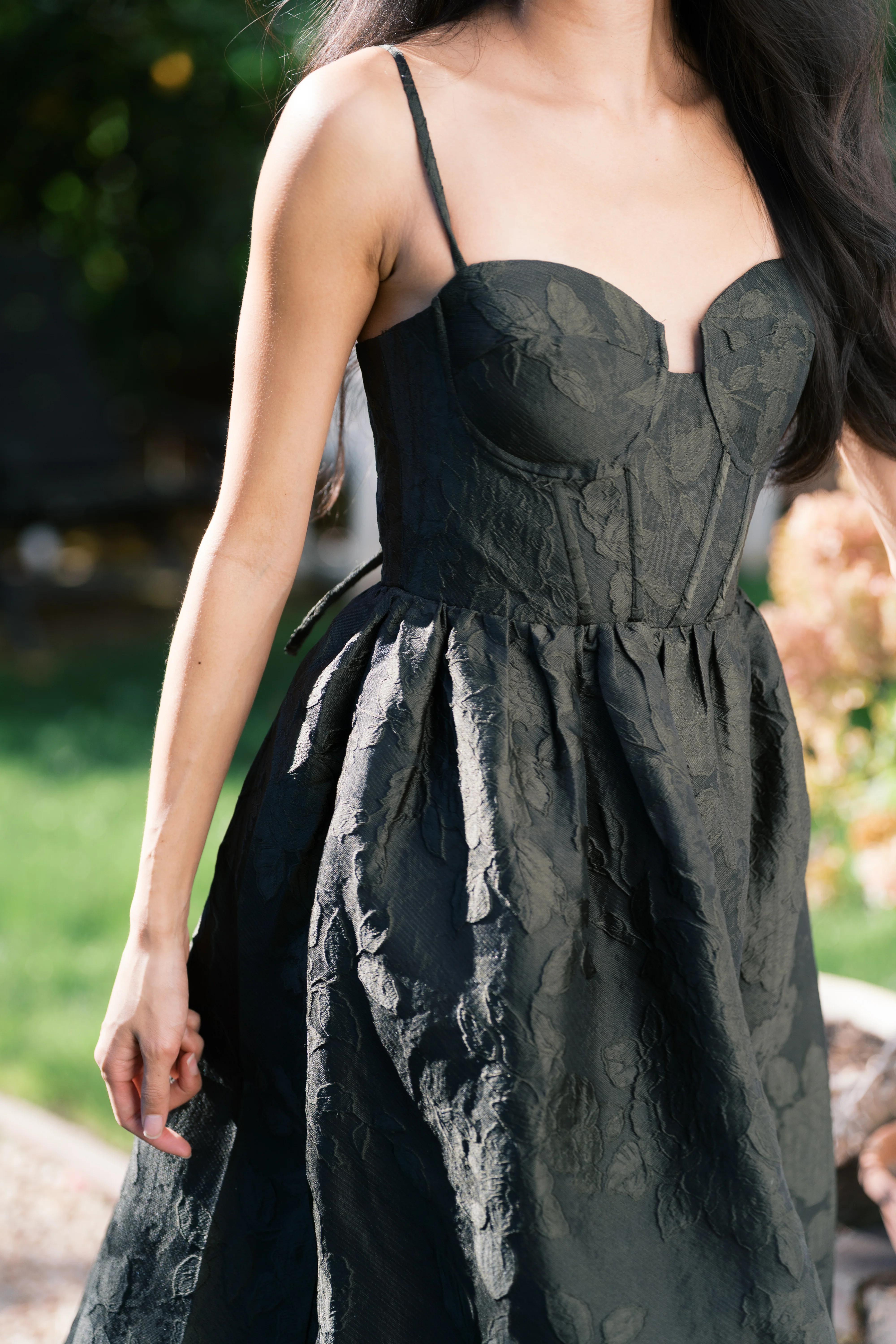 Victoria Brocade Maxi Dress - Olive Green - Image 6