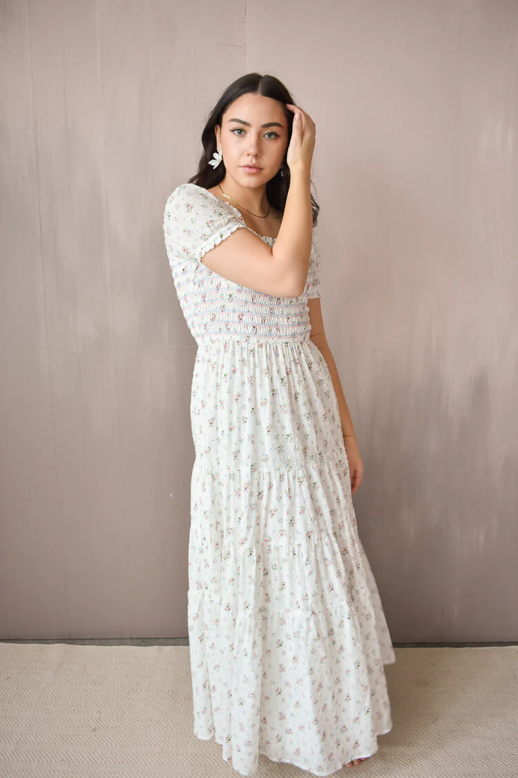 Violet Ditsy Floral Maxi Dress - Image 3
