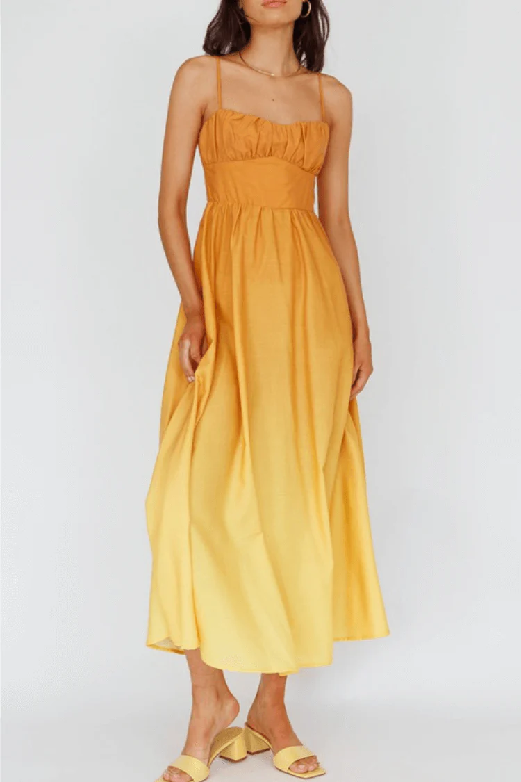 Wailea Sunset Ombre Maxi Dress - Orange - Image 5