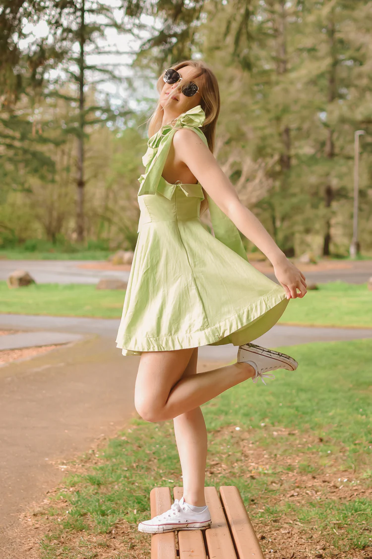 Walking Down the Aisle Lime Mini Dress - FINAL SALE - Image 3