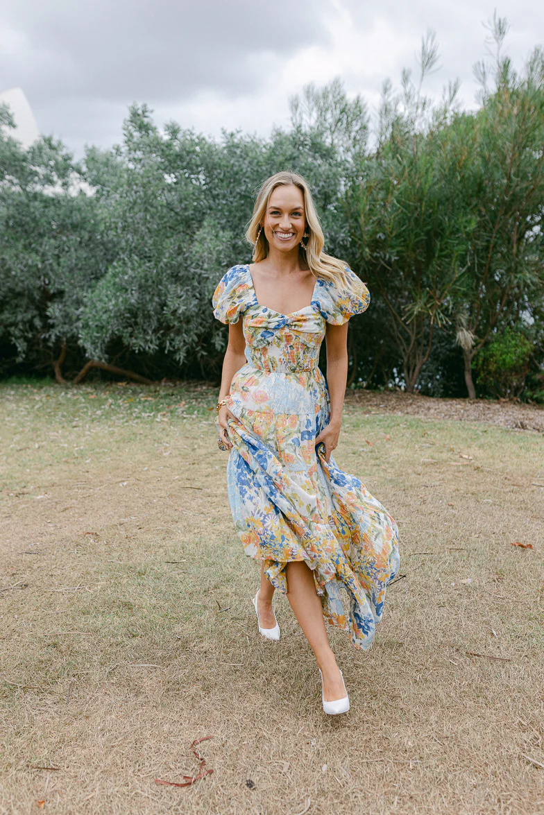 Willow Watercolor Floral Maxi Dress - Image 3
