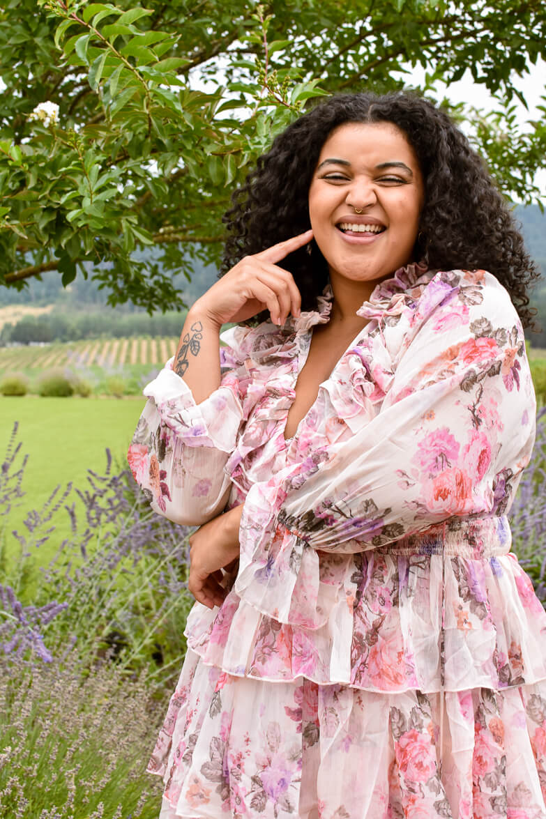 Wine Country Weekend Pink Floral Midi Dress - Image 3